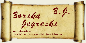 Borika Jegreški vizit kartica